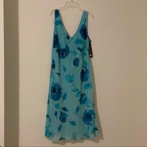 Johnnie M. Vintage Blue Floral Midi Dress